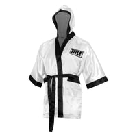 variant:white/black::TITLE Boxing Stock Fingertip Robe 2.0 front view