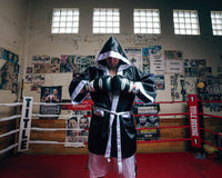 variant:black/white::TITLE Boxing Stock Fingertip Robe 2.0 guy hood up
