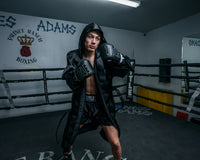 variant:black::TITLE Boxing Stock Fingertip Robe 2.0 boxing stance