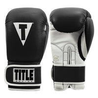 color:Black/White::TITLE Boxing Pro Style Leather Training Gloves 3.0