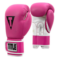 variant:pink/white::TITLE Boxing Leather Sparring Bundle gloves side by side view