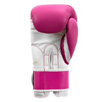 variant:Hot Pink/White::TITLE Boxing Pro Style Leather Training Gloves 3.0 inside view