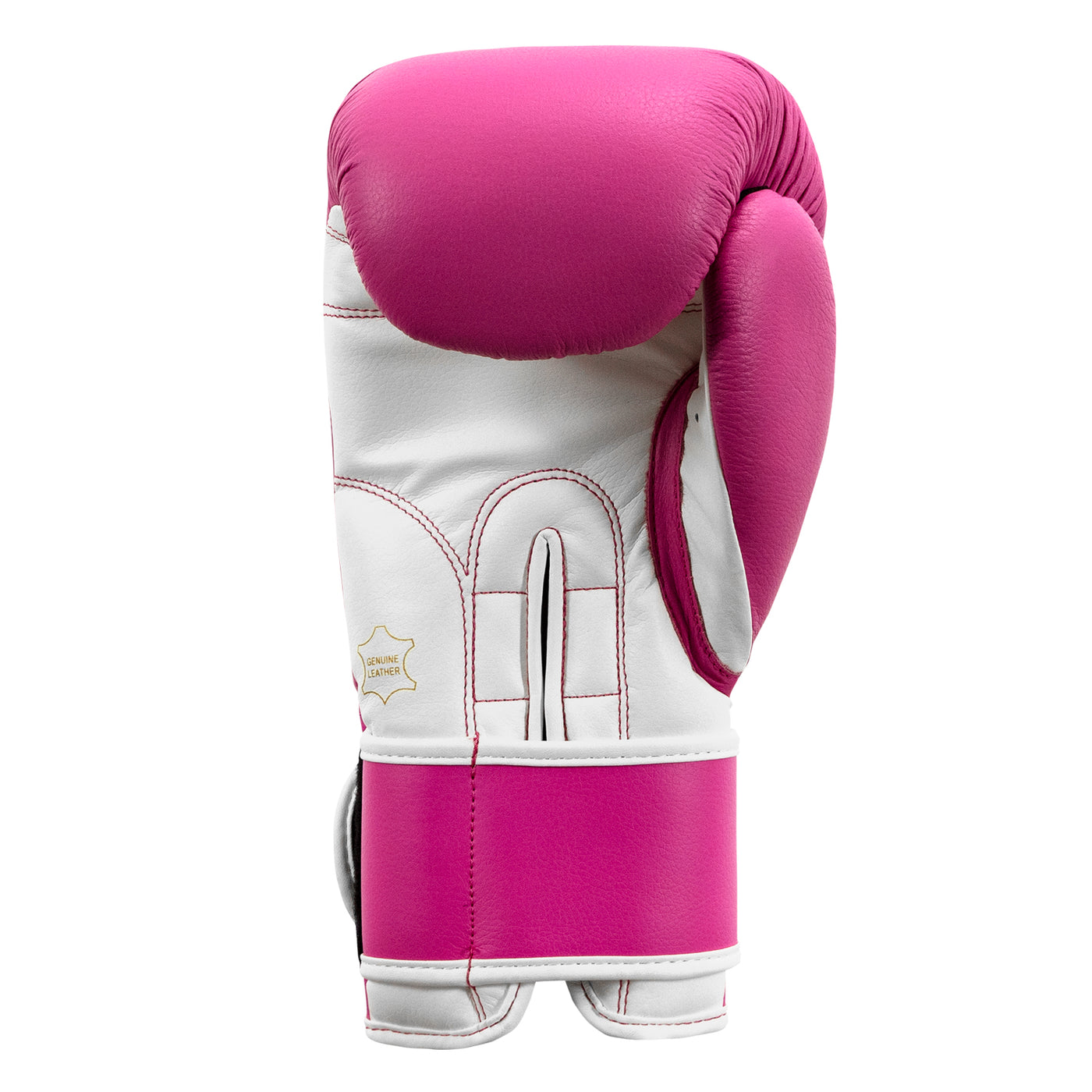 variant:pink/white::TITLE Boxing Leather Sparring Bundle single glove palm view