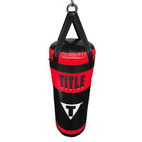 variant:Black/Red::TITLE Boxing Made in the USA 135lb Punching Bag overhead view