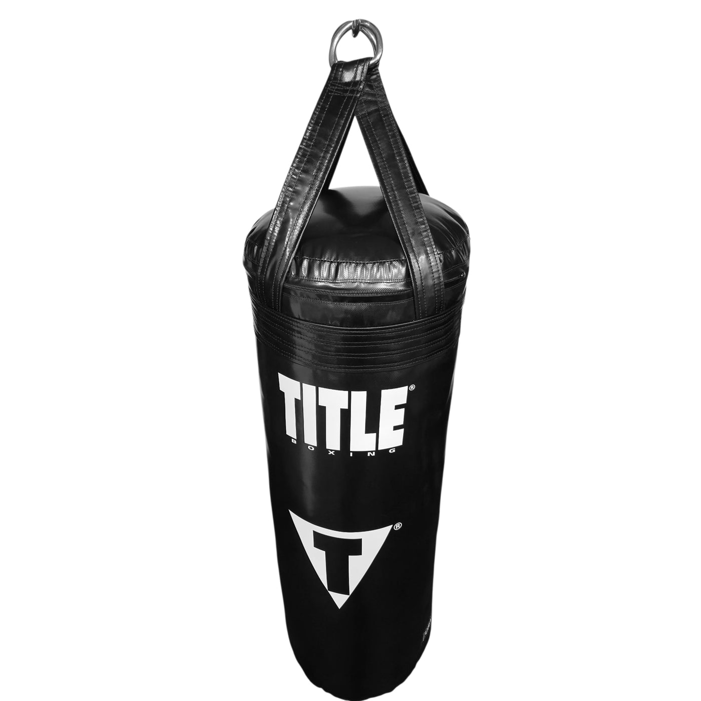 variant:Black/Black::TITLE Boxing Made in the USA 100lb Punching Bag overhead view