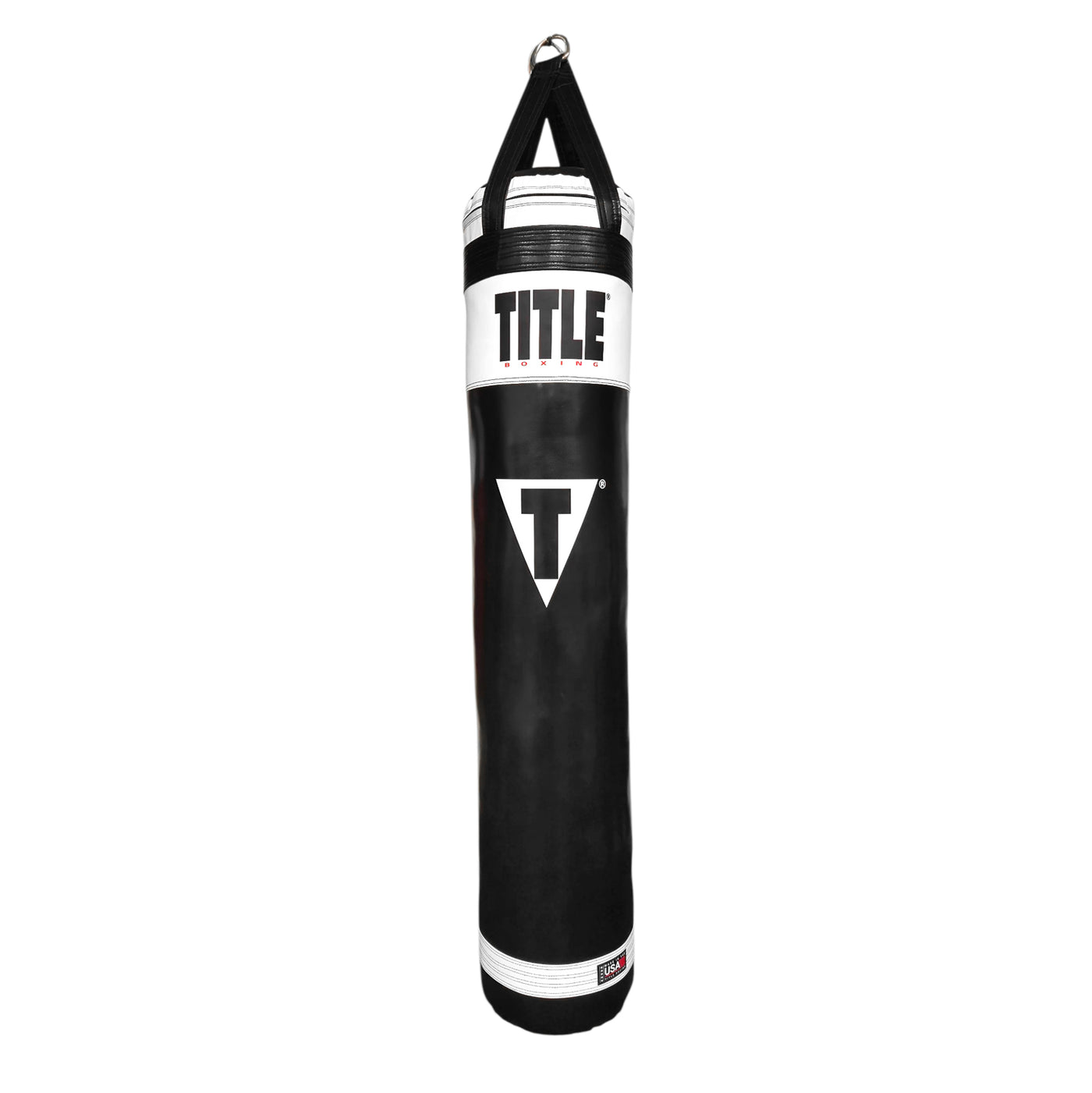 color:Black/White::TITLE Boxing Made in the USA 135lb Thai Heavy Bag main view