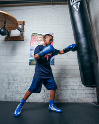 variant:Blue/Black::TITLE Boxing Vegan Fitness Bag Gloves kid hitting bag