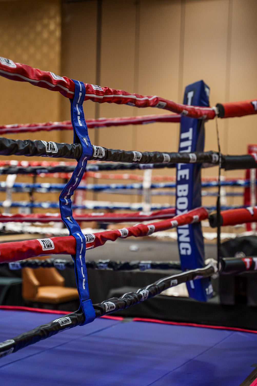 variant:blue::TITLE Boxing Two-Sided Rope Spacers on ring 