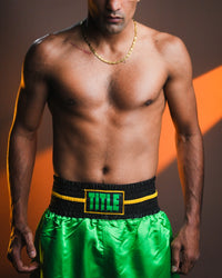 variant:Green/Black::WBC by TITLE Boxing Professional Boxing Trunks on boxer