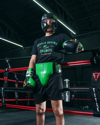 variant:lifestyle::WBC by TITLE Boxing Groin Protector guy posing in GP