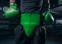 variant:lifestyle:WBC by TITLE Boxing Groin Protectorvariant:lifestyle::WBC by TITLE Boxing Groin Protector clsoe up on groin protector