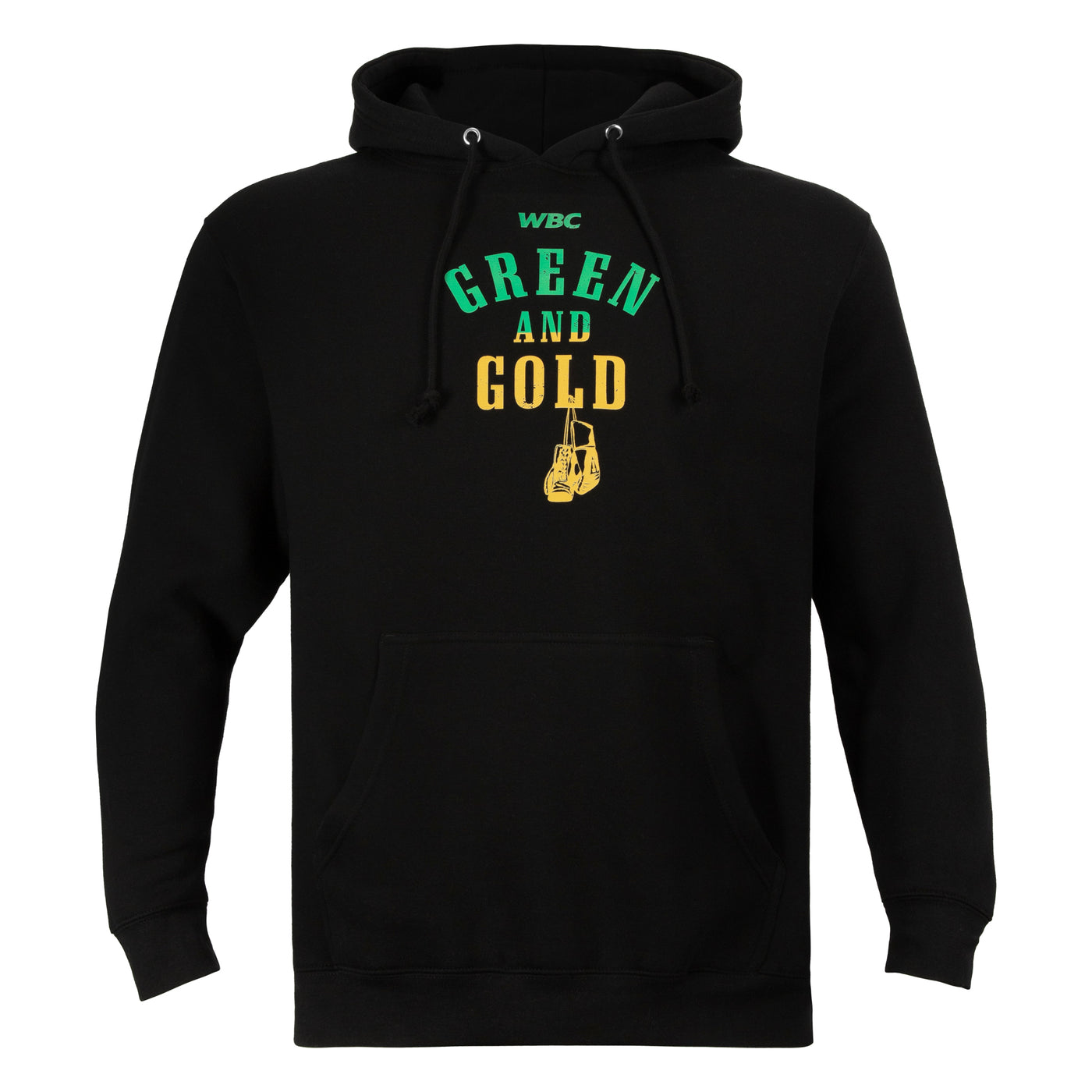 color:lifestyle::WBC by TITLE Boxing Green and Gold Hoodie main view