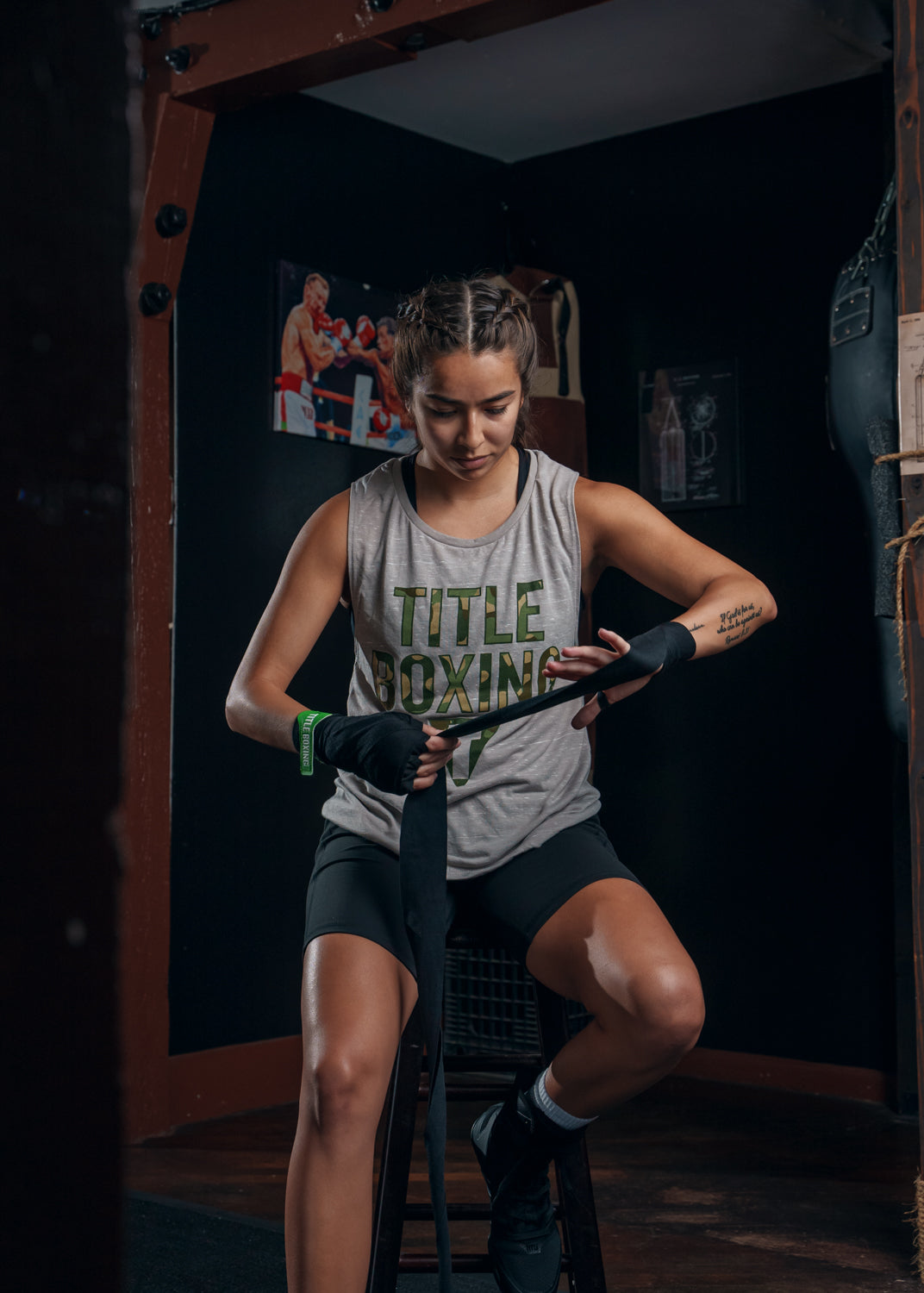 variant:Black/Green::WBC by TITLE Boxing Hand Wraps