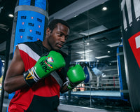 variant:green/black::WBC by TITLE Boxing Pro Fight Leather Gloves boxer hit bag