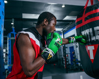 variant:green/black::WBC by TITLE Boxing Pro Fight Leather Gloves boxer left jab