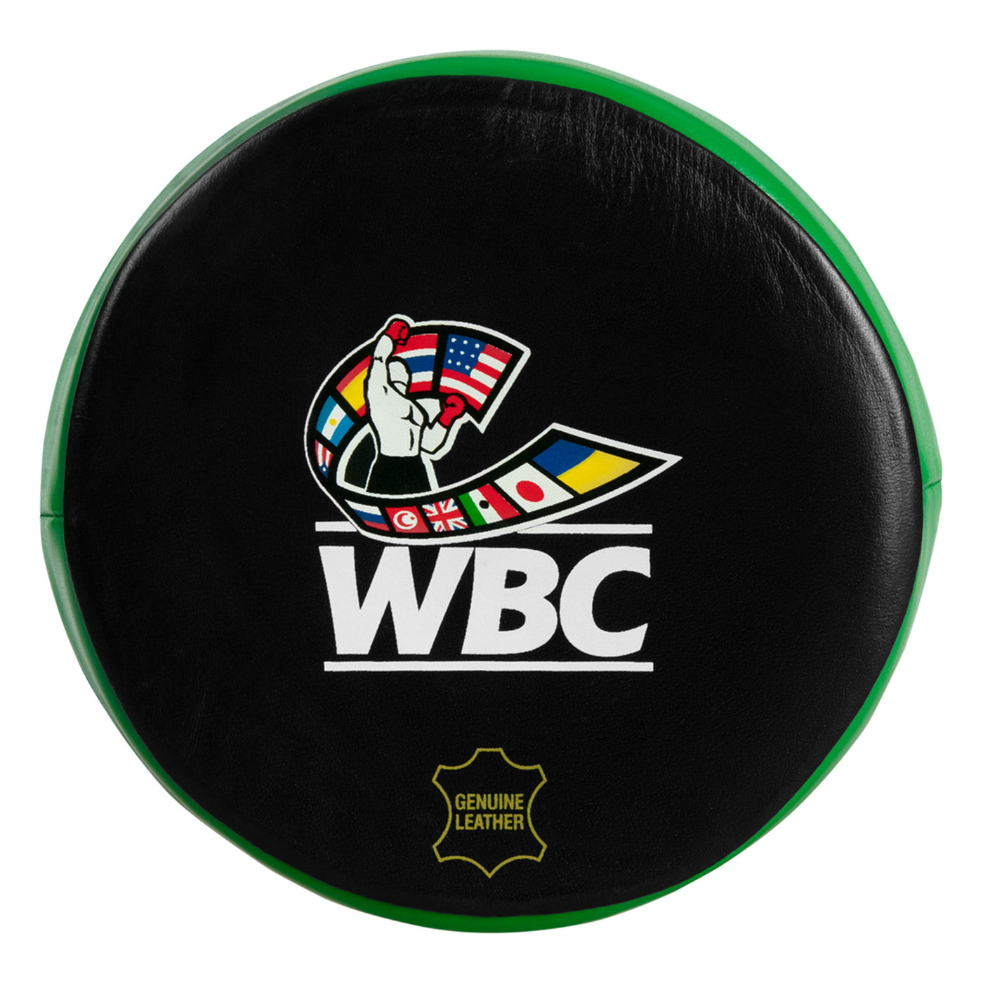 variant:lifestyle::WBC by TITLE Boxing Micro Mitts front of mitt closeup