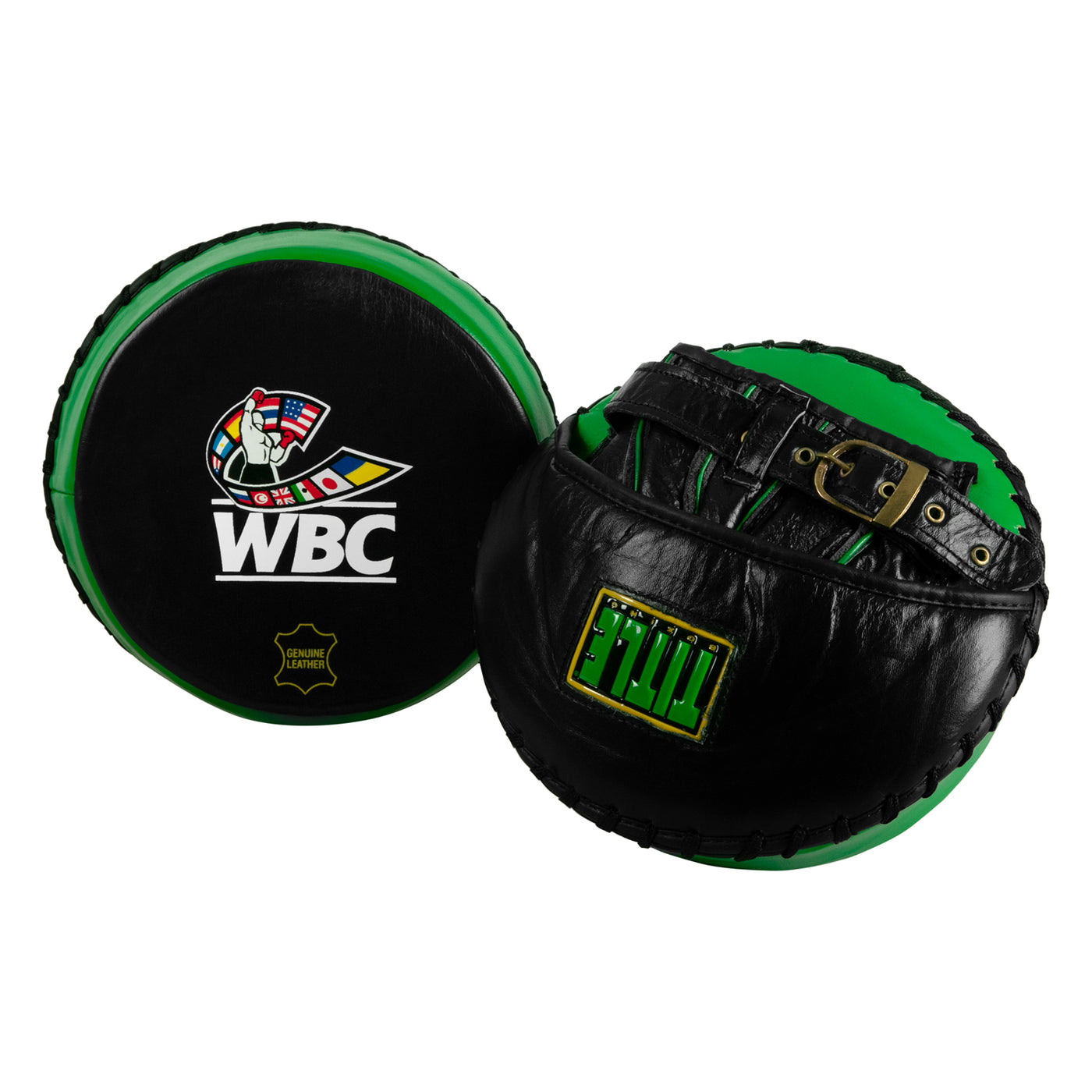 variant:lifestyle::WBC by TITLE Boxing Micro Mitts front and back of mitts side by side