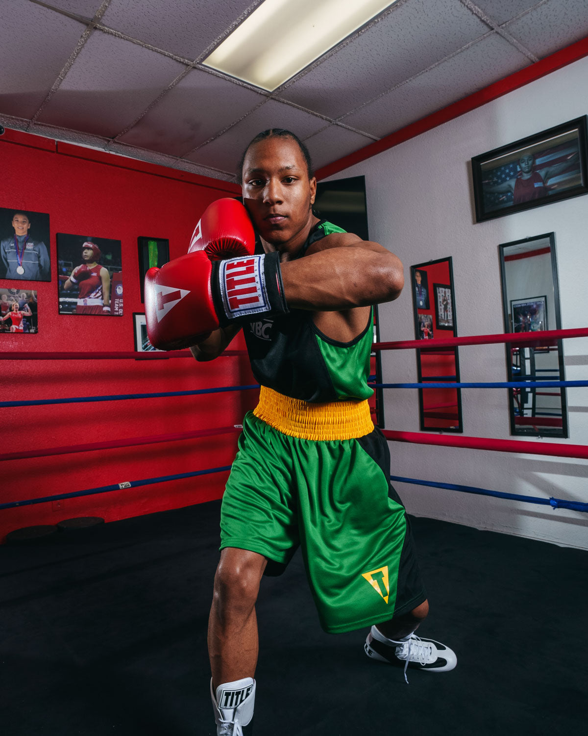 variant:black/green::WBC by TITLE Boxing Amateur Competition Outfit 
