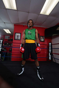 variant:Green/Black::WBC by TITLE Boxing Amateur Competition Outfit guy standing hands down