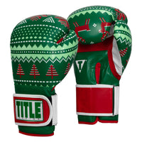 variant:green::TITLE Boxing Limited Edition Deck the halls bag gloves side view