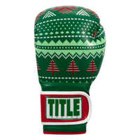 variant:green::TITLE Boxing Limited Edition Deck the halls bag gloves front view