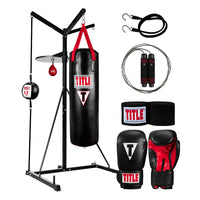 variant:lifestyle::TITLE Boxing 4-Score Punching Bag Stand Bundle overview