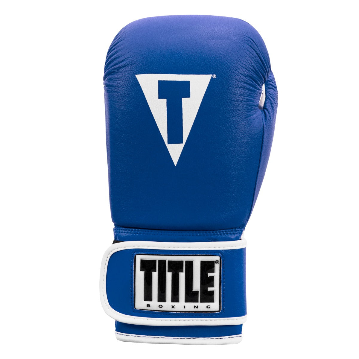 variant:Blue/White::TITLE Boxing Pro Style Leather Training Gloves 3.0 front view