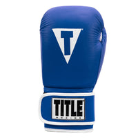 variant:Blue/White::TITLE Boxing Pro Style Leather Training Gloves 3.0 front view