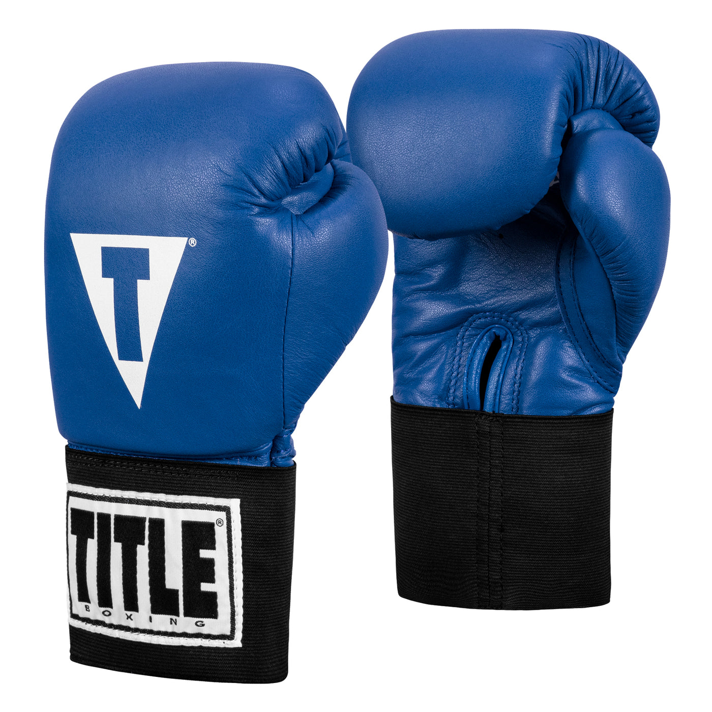 variant:blue::TITLE Boxing USA Boxing Competition Gloves - Elastic front view