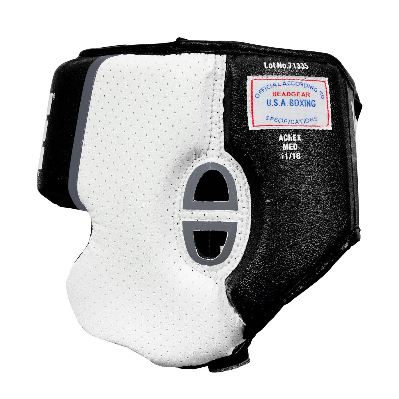 variant:black::TITLE Boxing Aerovent Elite USA Boxing Competition Headgear – With Cheeks side view