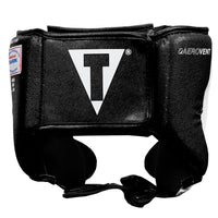 variant:black::TITLE Boxing Aerovent Elite USA Boxing Competition Headgear – With Cheeks back view