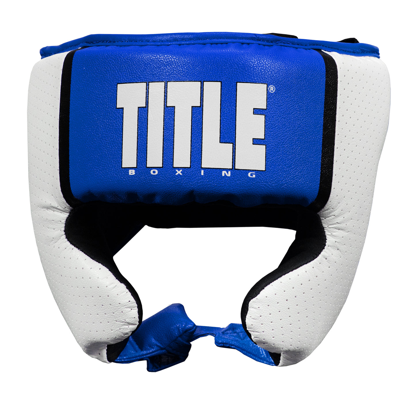variant:blue::TITLE Boxing Aerovent Elite USA Boxing Competition Headgear – With Cheeks front view