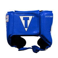 variant:blue::TITLE Boxing Aerovent Elite USA Boxing Competition Headgear – With Cheeks back view