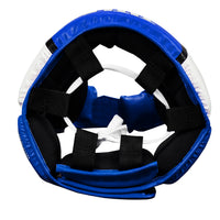 variant:blue::TITLE Boxing Aerovent Elite USA Boxing Competition Headgear – With Cheeks top view