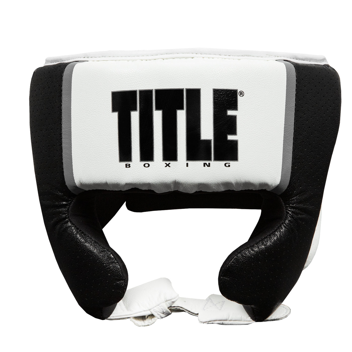 variant:white::TITLE Boxing Aerovent Elite USA Boxing Competition Headgear – With Cheeks front view