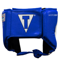 variant:blue::TITLE Boxing Aerovent Elite USA Boxing Competition Headgear – Open Face back view
