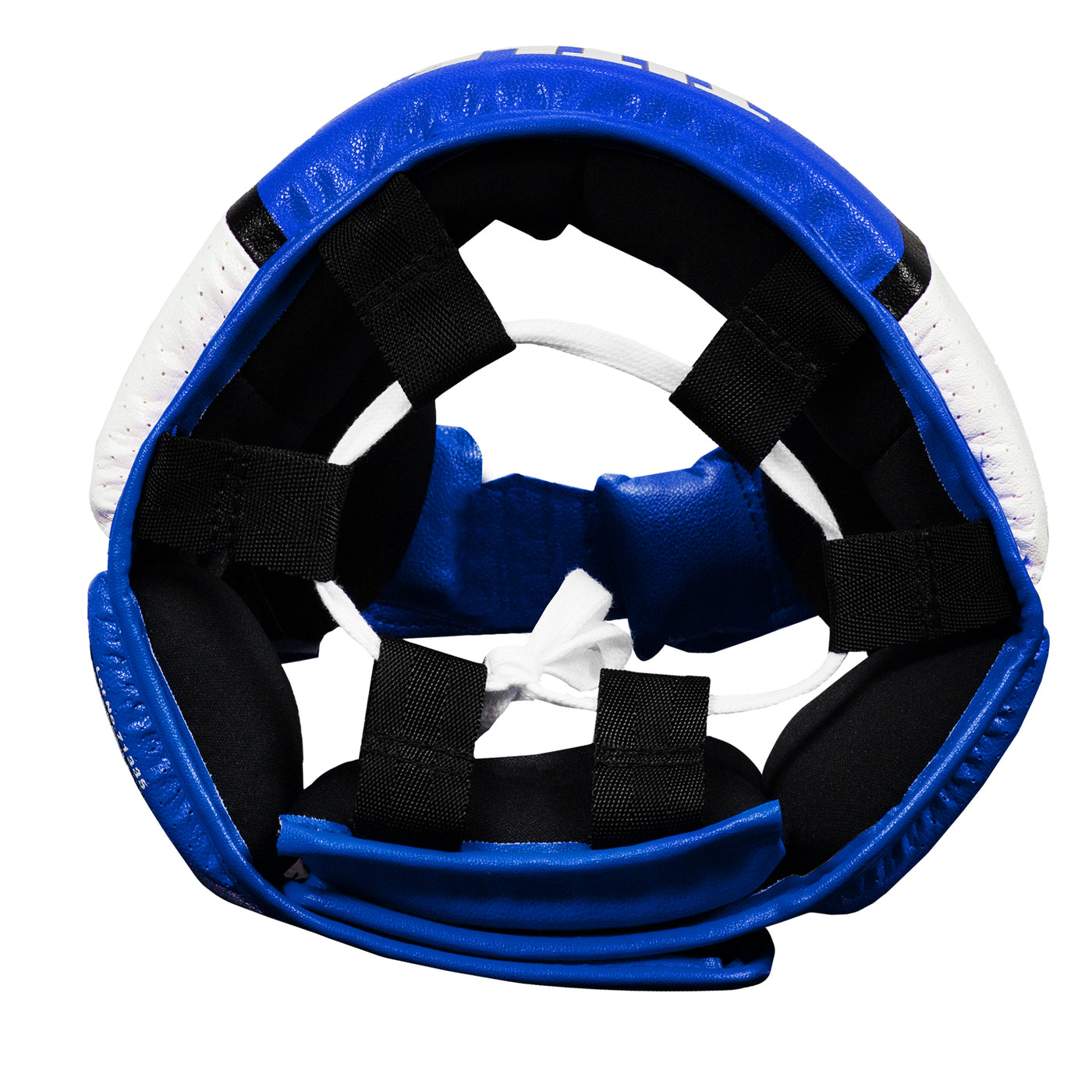 variant:blue::TITLE Boxing Aerovent Elite USA Boxing Competition Headgear – Open Face top view