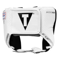variant:white::TITLE Boxing Aerovent Elite USA Boxing Competition Headgear – Open Face back view