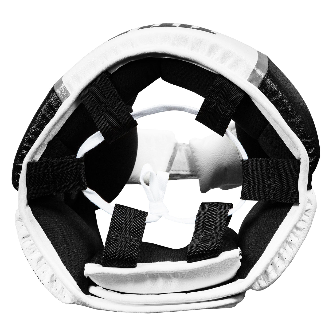 variant:white::TITLE Boxing Aerovent Elite USA Boxing Competition Headgear – Open Face top view