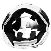variant:white::TITLE Boxing Aerovent Elite USA Boxing Competition Headgear – Open Face top view