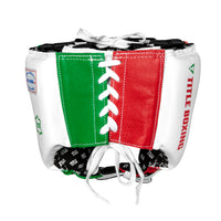 variant:Blank White/Green/Red::TITLE Boxing USA Boxing Competition Headgear - With Cheeks back view