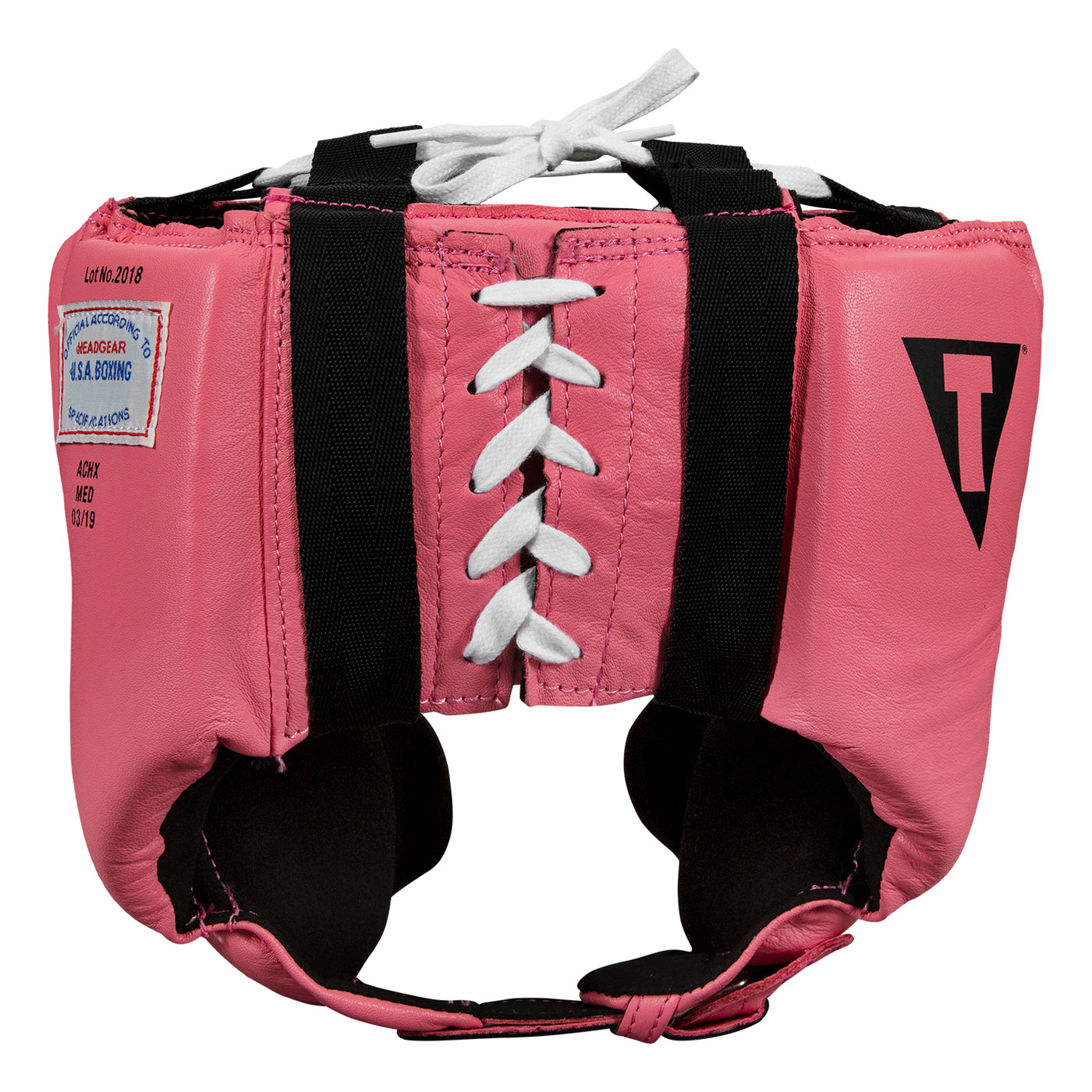 variant:pink::TITLE Boxing USA Boxing Competition Headgear - With Cheeks back view