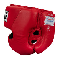 variant:red::TITLE Boxing USA Boxing Competition Headgear - With Cheeks side view