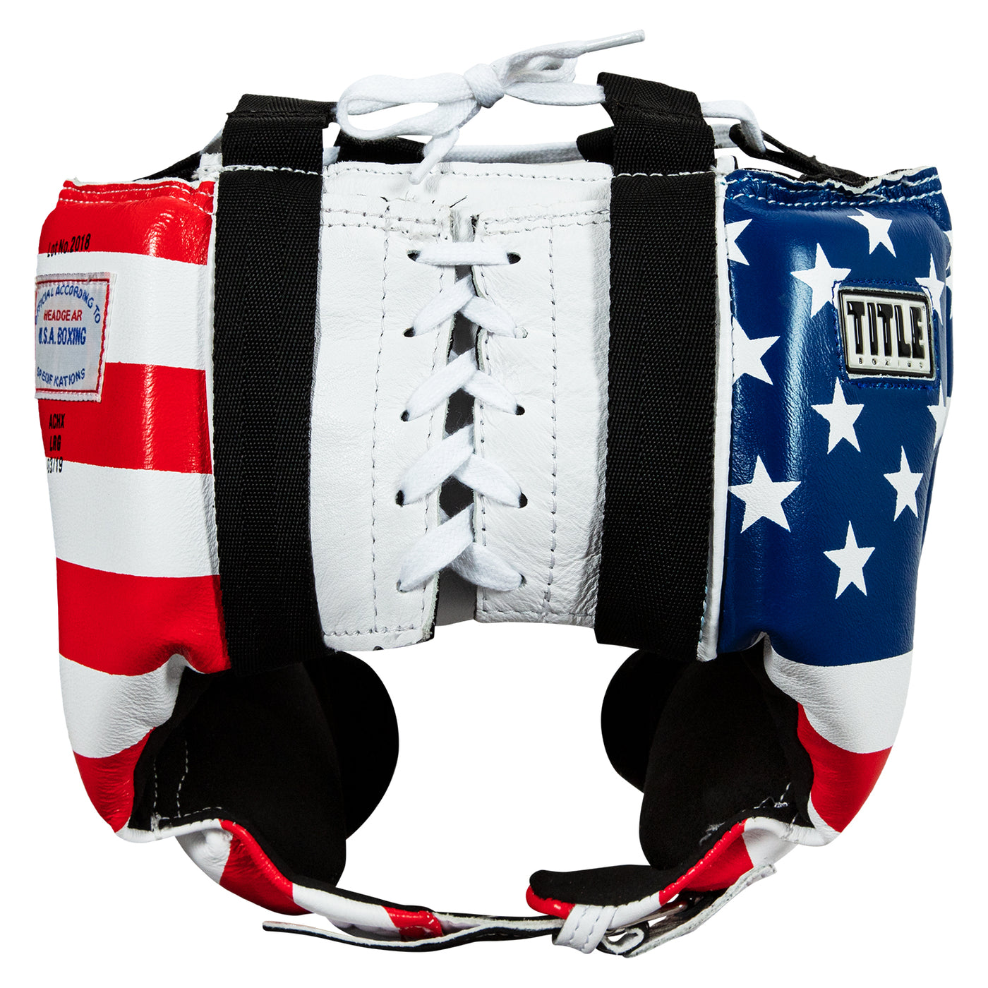 variant:usa::TITLE Boxing USA Boxing Competition Headgear - With Cheeks back view