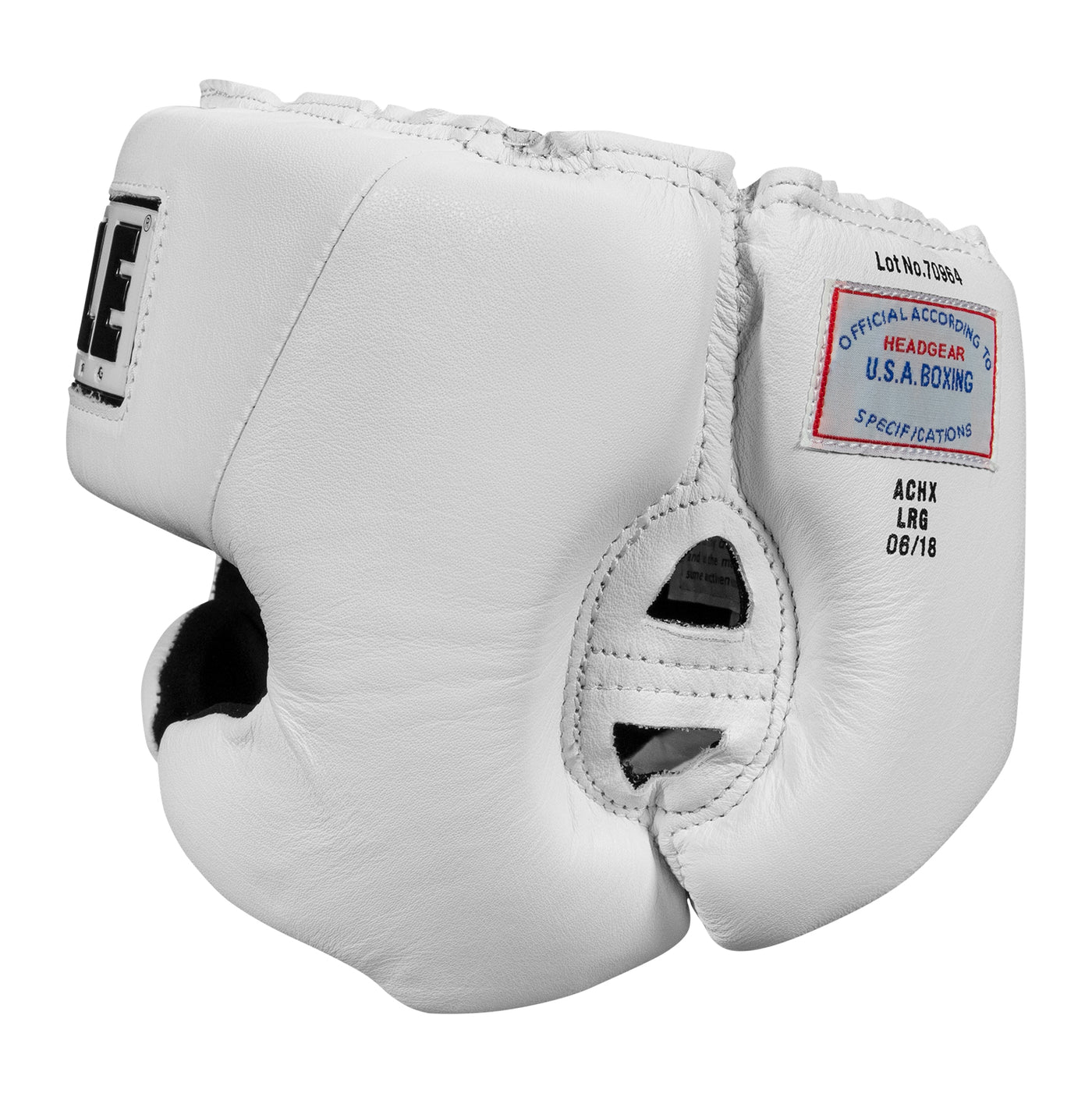 variant:white::TITLE Boxing USA Boxing Competition Headgear - With Cheeks side view