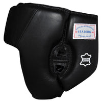 variant:blank black::TITLE Boxing USA Boxing Competition Headgear - Open Face side view