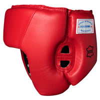variant:blank red::TITLE Boxing USA Boxing Competition Headgear - Open Face side view