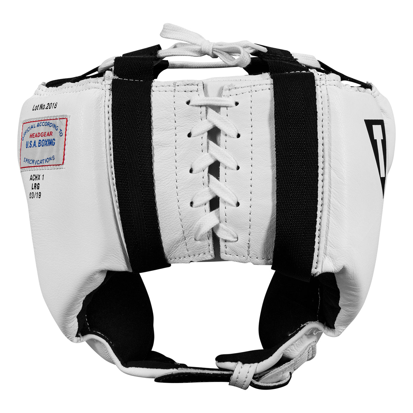 variant:white::TITLE Boxing USA Boxing Competition Headgear - Open Face back view