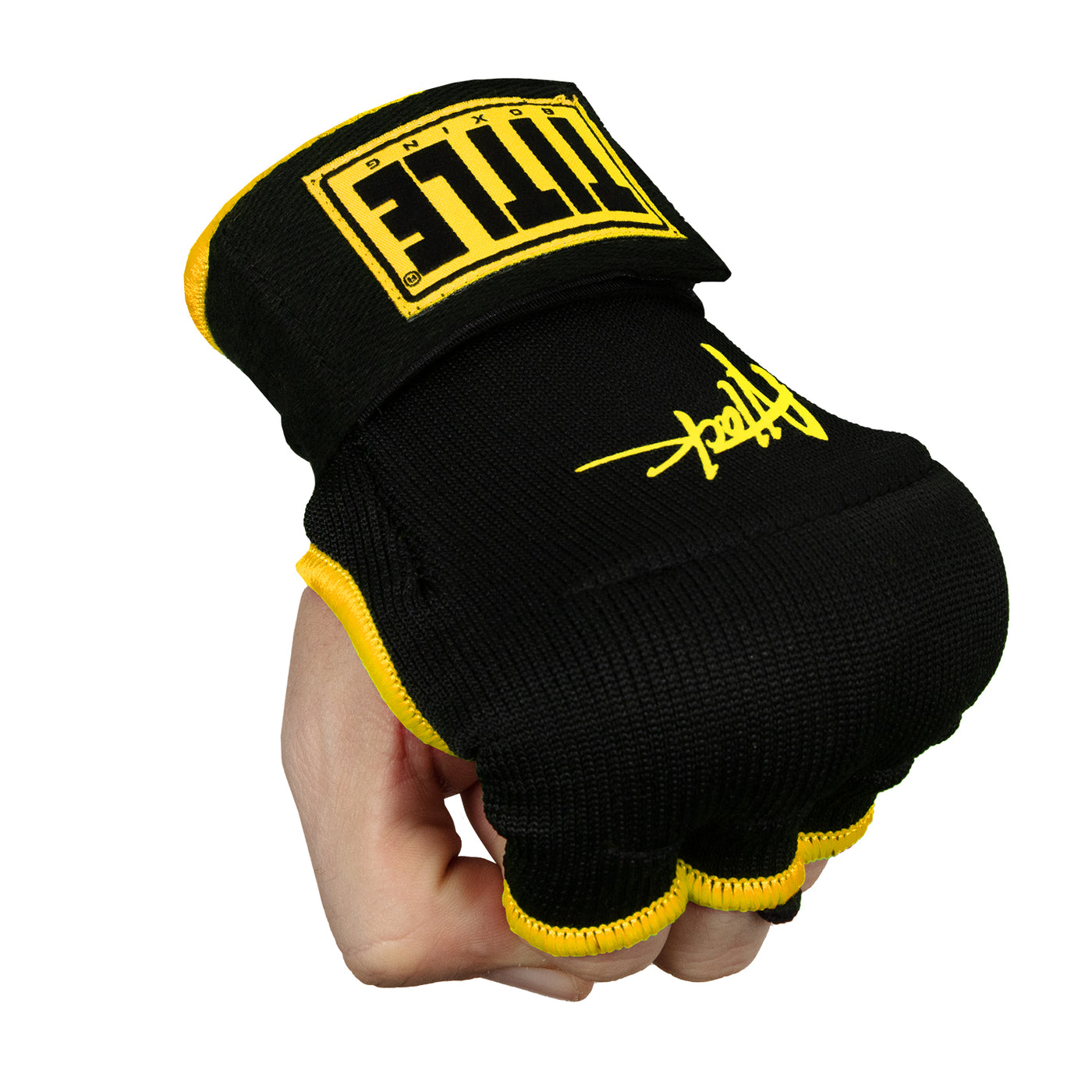 color:black/yellow::TITLE Boxing Attack Nitro Speed Wraps 2.0 main view