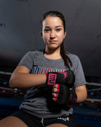 variant:black/pink::TITLE Boxing Attack Nitro Speed Wraps 2.0 girl wearing